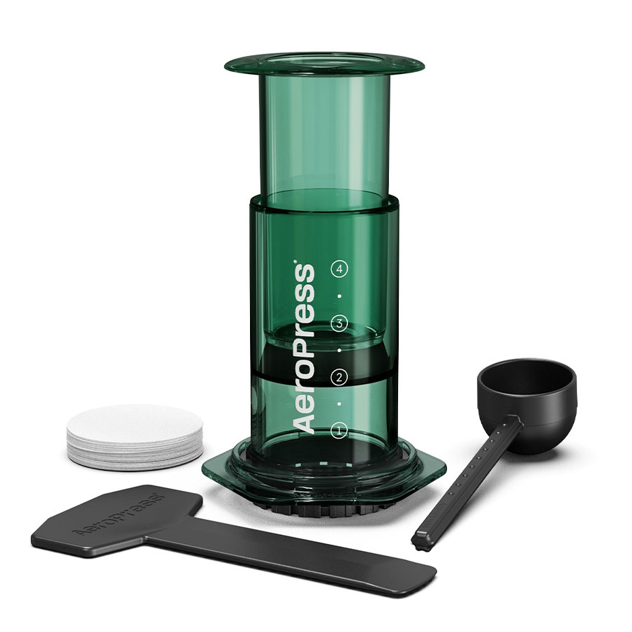 AeroPress® - Clear Coffee Press inkl. 100 Filter (Original in durchsichtig Grün)