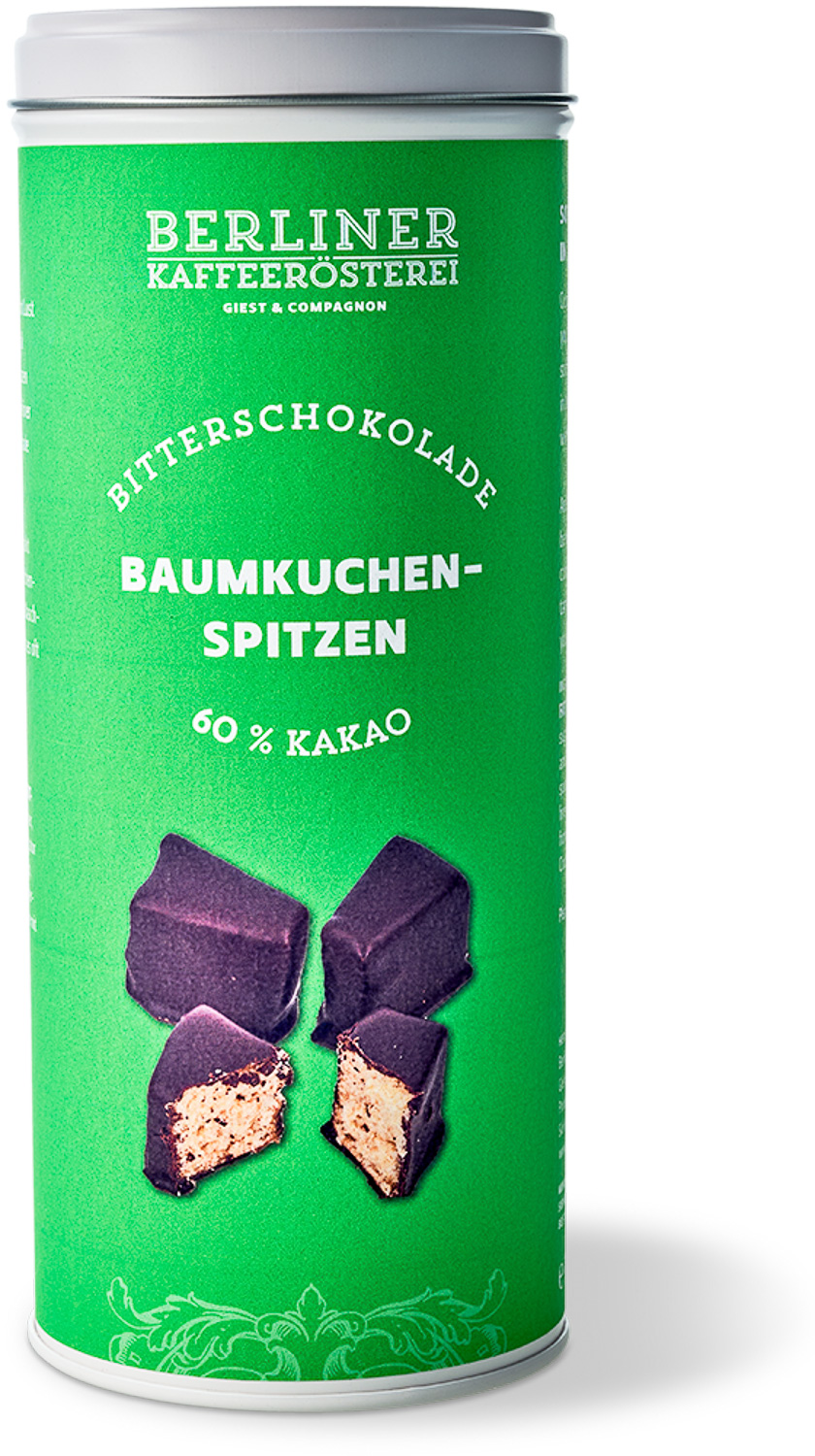 Baumkuchenkonfekt in Edelbitterschokolade 60% Baumkuchenkonfekt in Edelbitterschokolade 60%