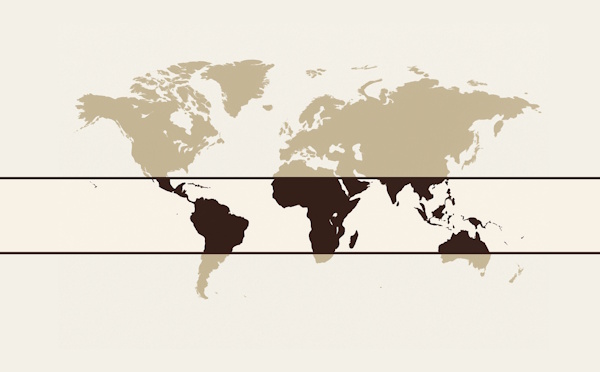 Karte vom Kaffeegürtel