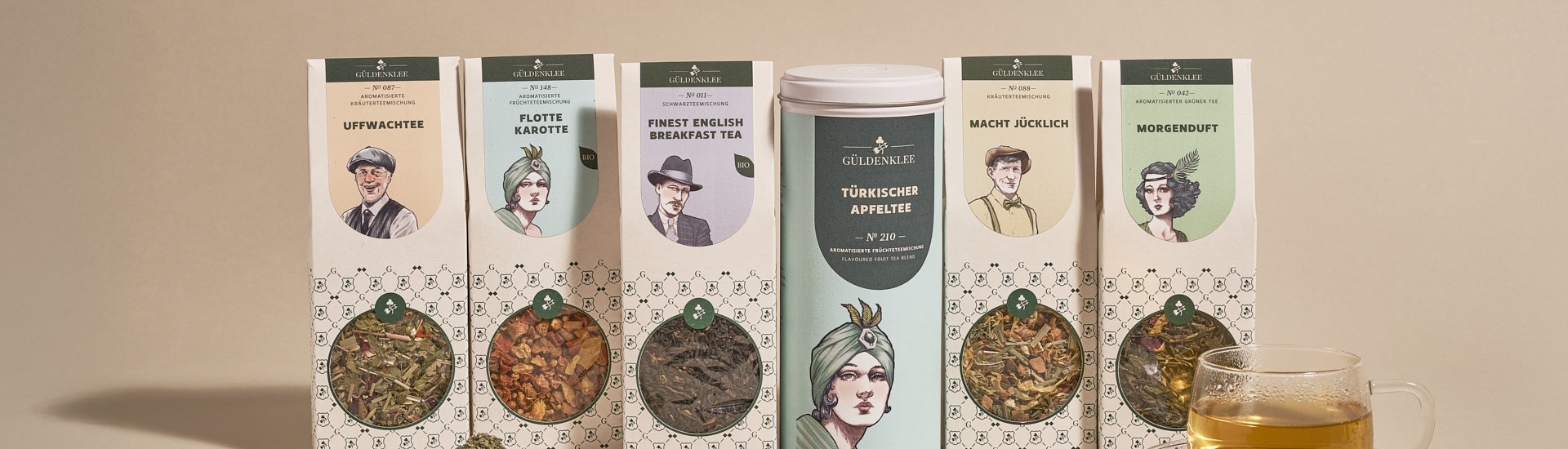 Tee Berliner Kaffeerösterei Güldenklee hochwertiger Tee - Hintergrund