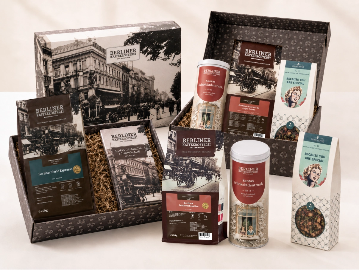Fertiges Weihnachtsgeschenkset Box S der Berliner Kaffeerösterei