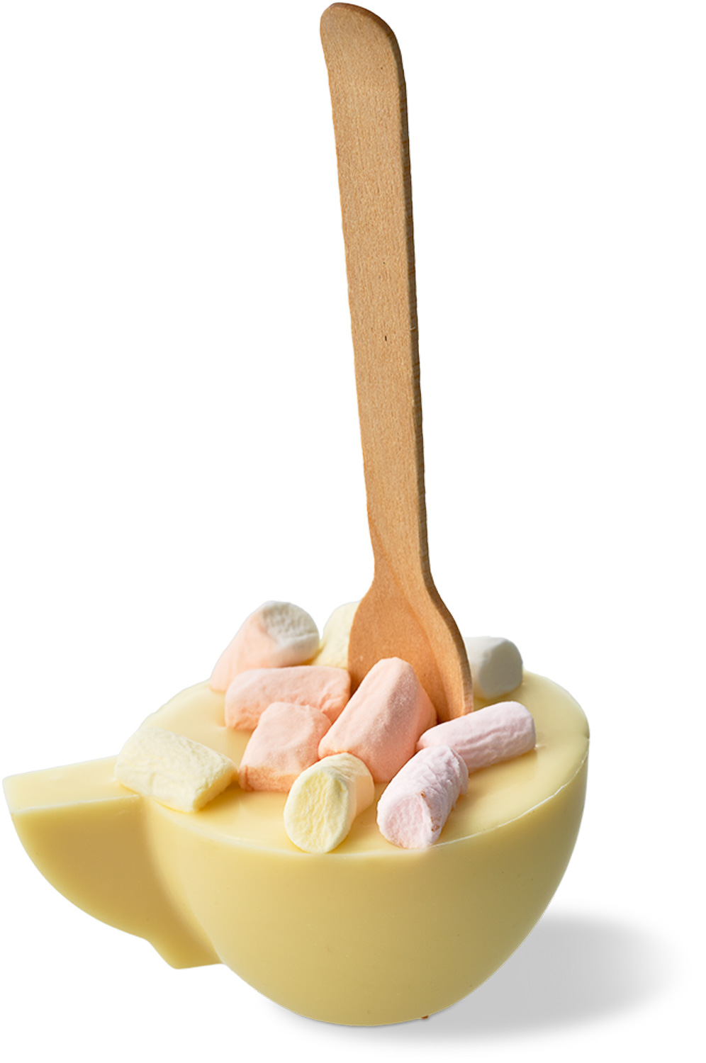 Trinkschokoladenstick weisse Schokolade mit Marshmallows