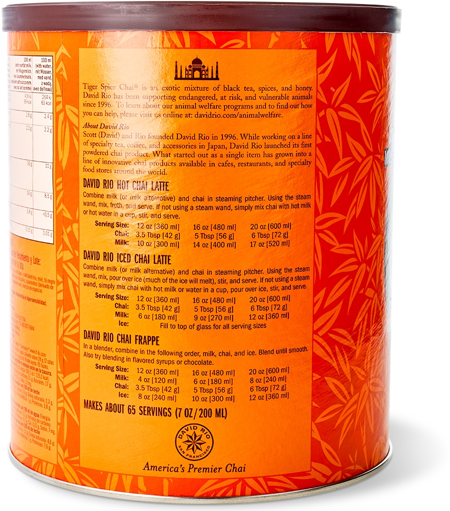 David Rio - Tiger Spice Chai - Dose (1814 g) David Rio - Tiger Spice Chai - Dose (1814 g)