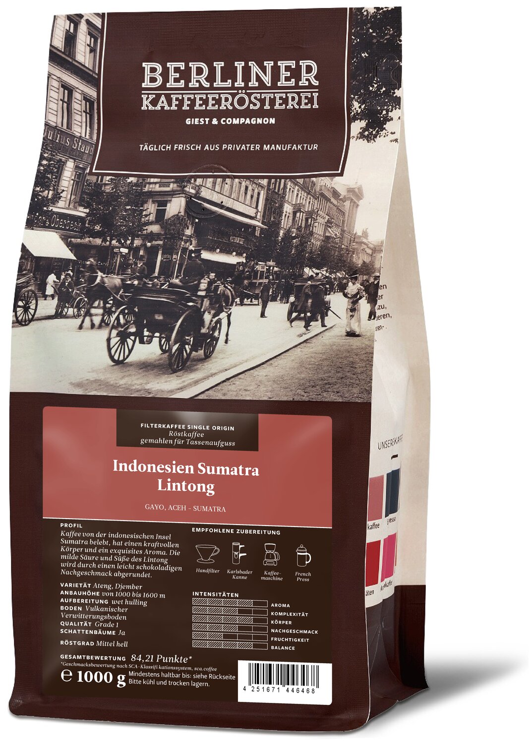 Berliner Kaffeeroesterei DE Indonesien Sumatra Lintong 1050108.8