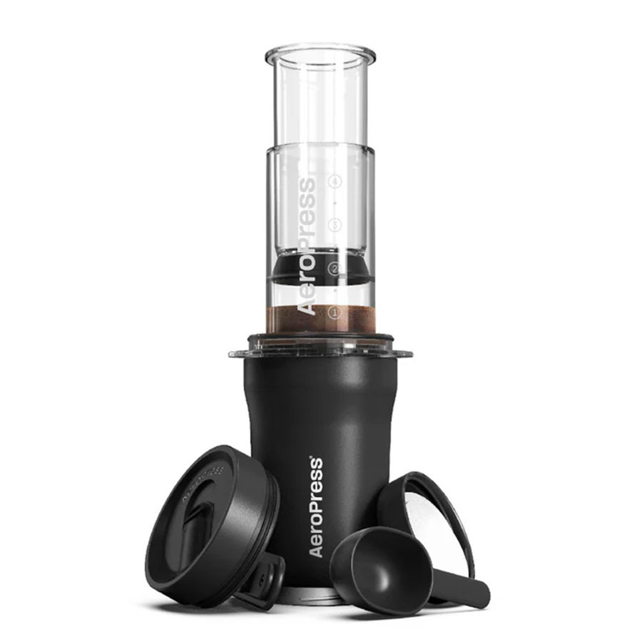 AeroPress® Go - Coffee Maker für unterwegs inkl. 100 Filter, schwarz