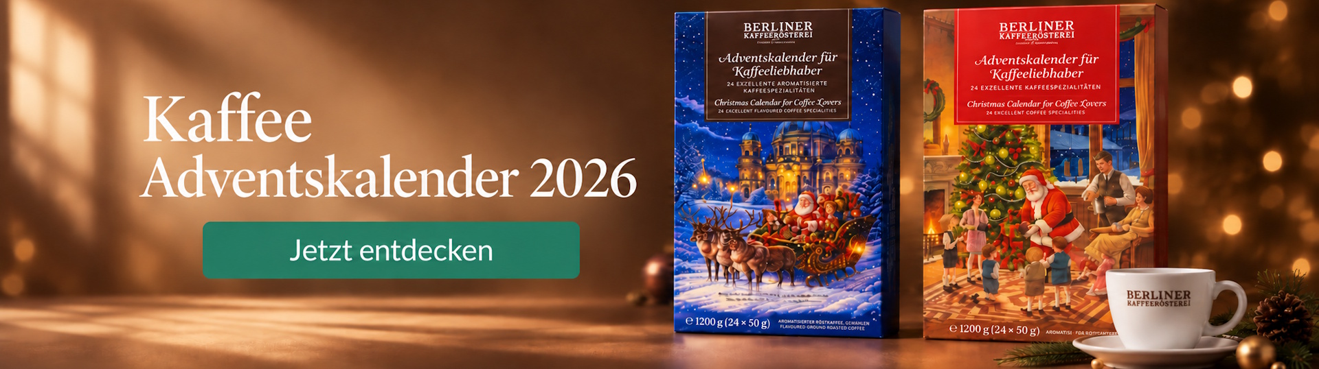 Adventskalender und festliche Weihnachtsangebote 2026 von der Berliner Kaffeerösterei