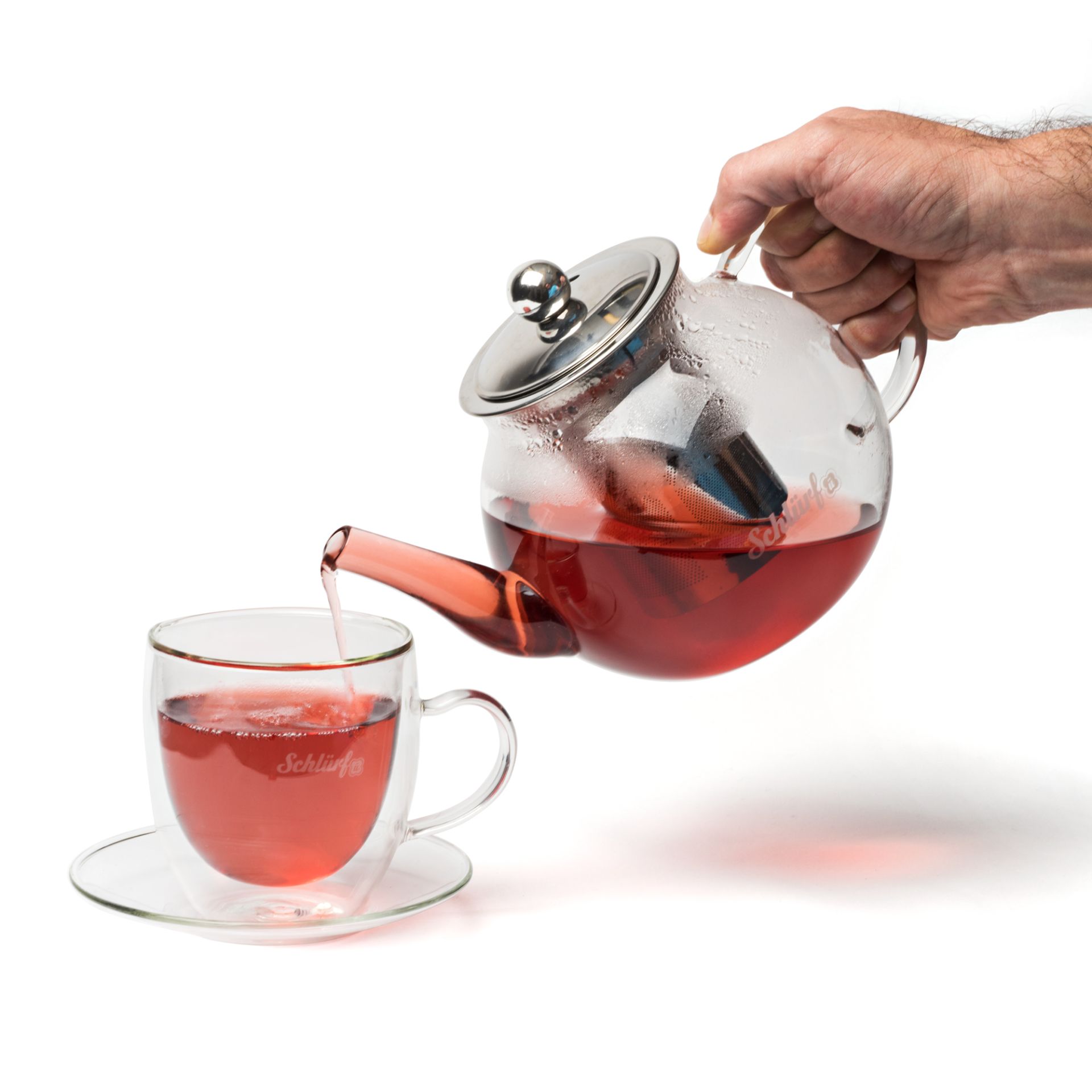 Schlürf - Teekanne Glas (1000 ml) mit Siebeinsatz