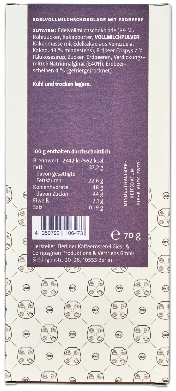 Tafel - Erdbeere - Vollmilch - Nr. 23 Tafel - Erdbeere - Vollmilch - Nr. 23