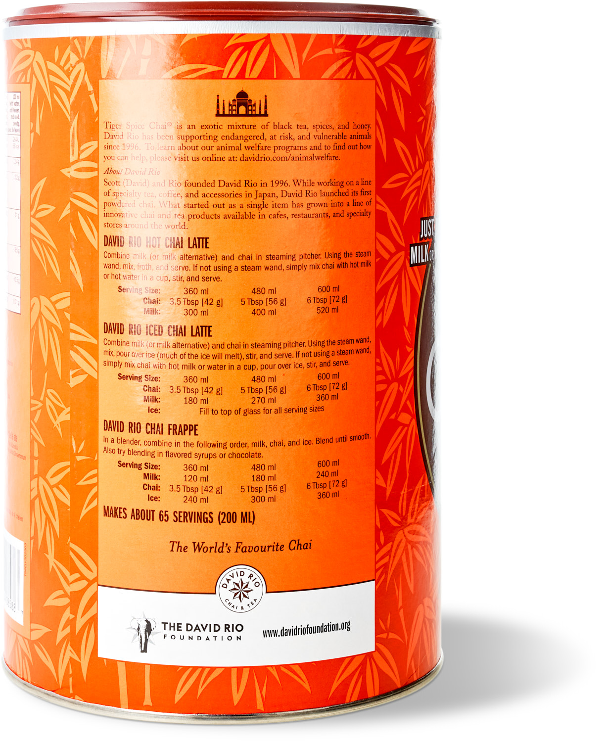 David Rio - Tiger Spice Chai - Dose (1814 g, EU) David Rio - Tiger Spice Chai - Dose (1814 g, EU)