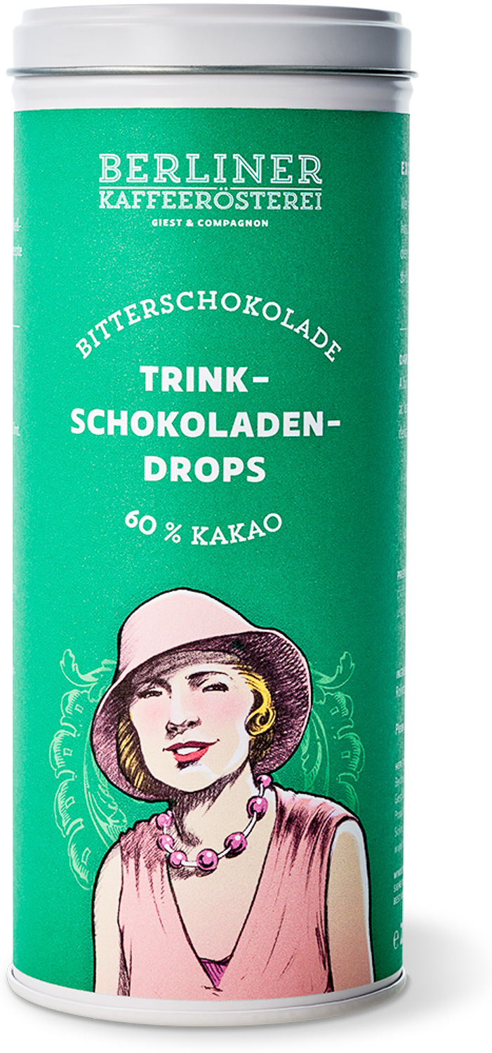 Berliner Kaffeeroesterei DE Edelbitterschokoladen-Drops 60% Kakao 521413.D