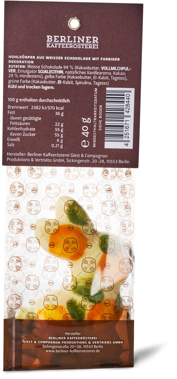 Osterhäschen - handgefertigt - weiss, gesprenkelt