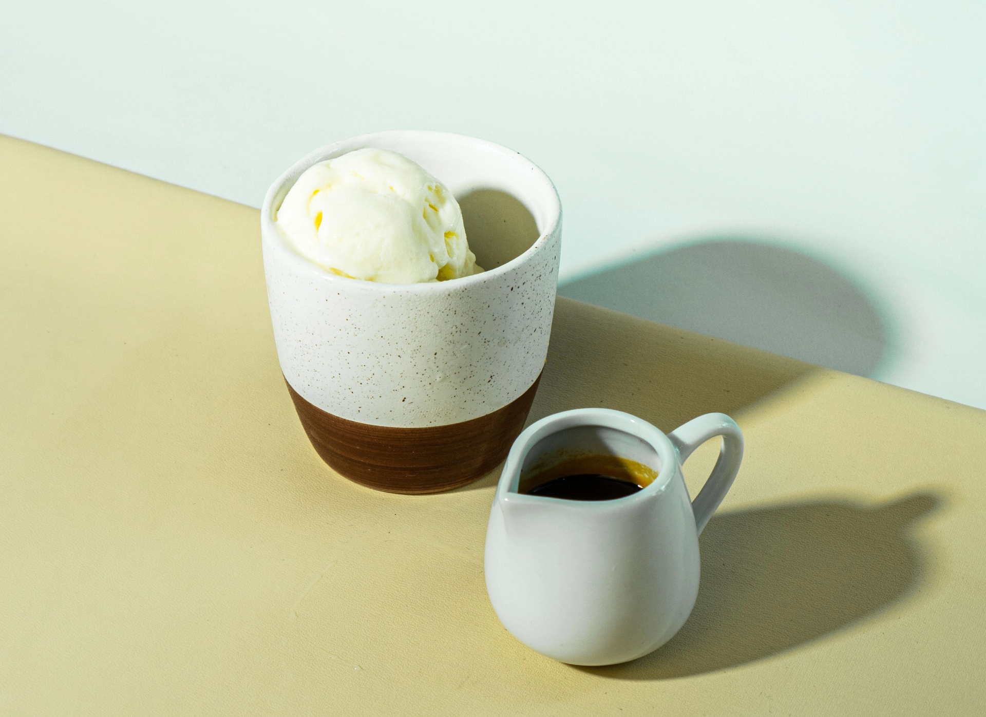 Affogato mit Vanilleeis und frischem Espresso