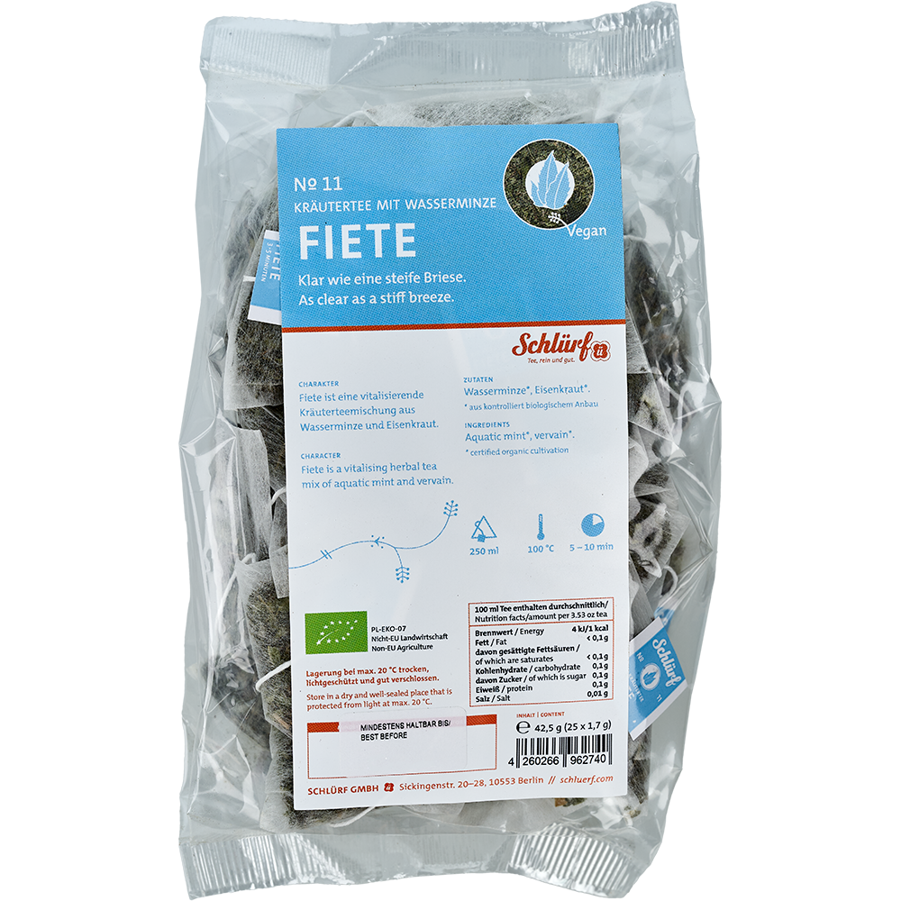 Schlürf - Tüüten - №11 BIO Kräutertee "Fiete" (25er) Schlürf - Tüüten - №11 BIO Kräutertee "Fiete" (25er)