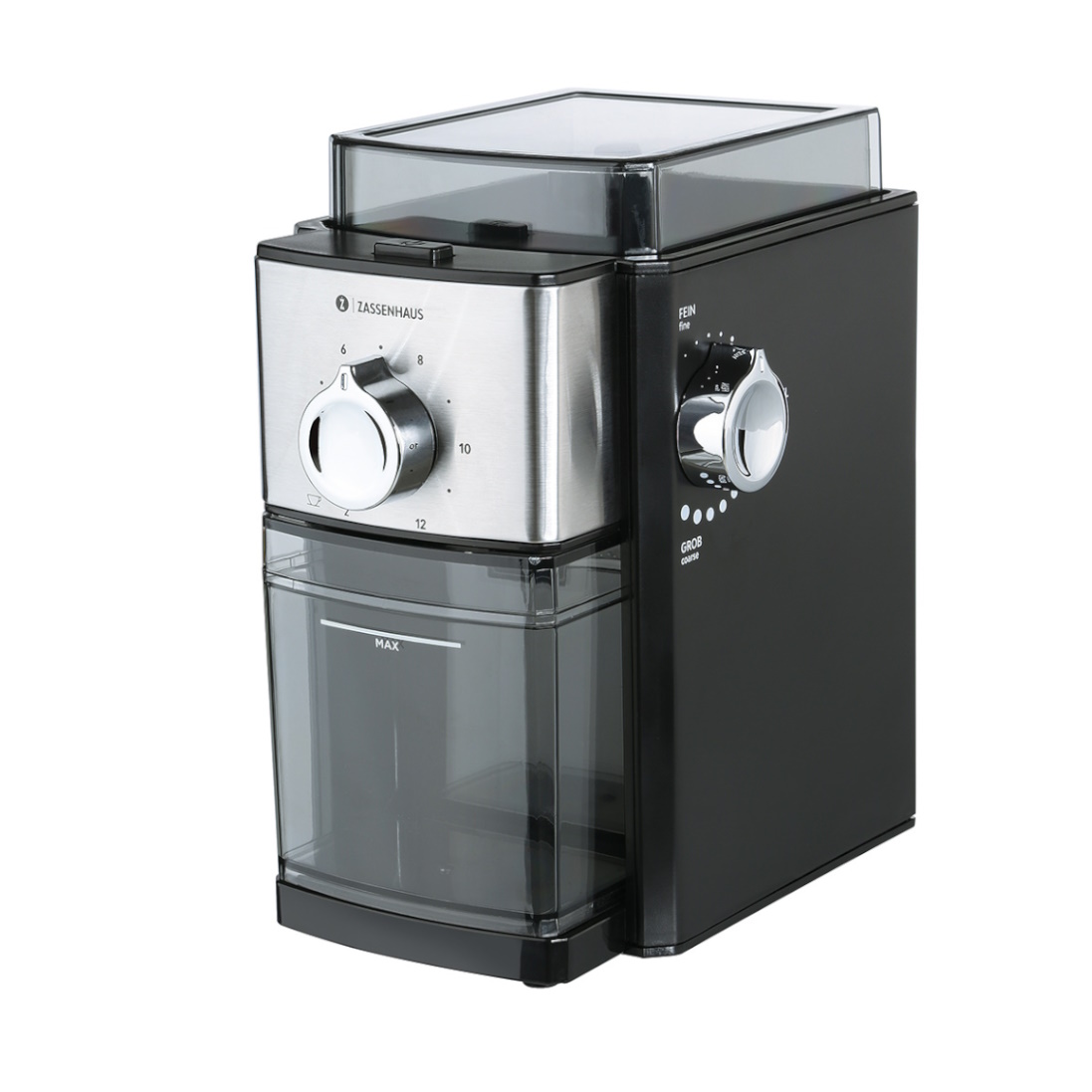 Zassenhaus - elektrische Kaffeemühle Kingston Steel mit 17 Stufen Zassenhaus - elektrische Kaffeemühle Kingston Steel mit 17 Stufen