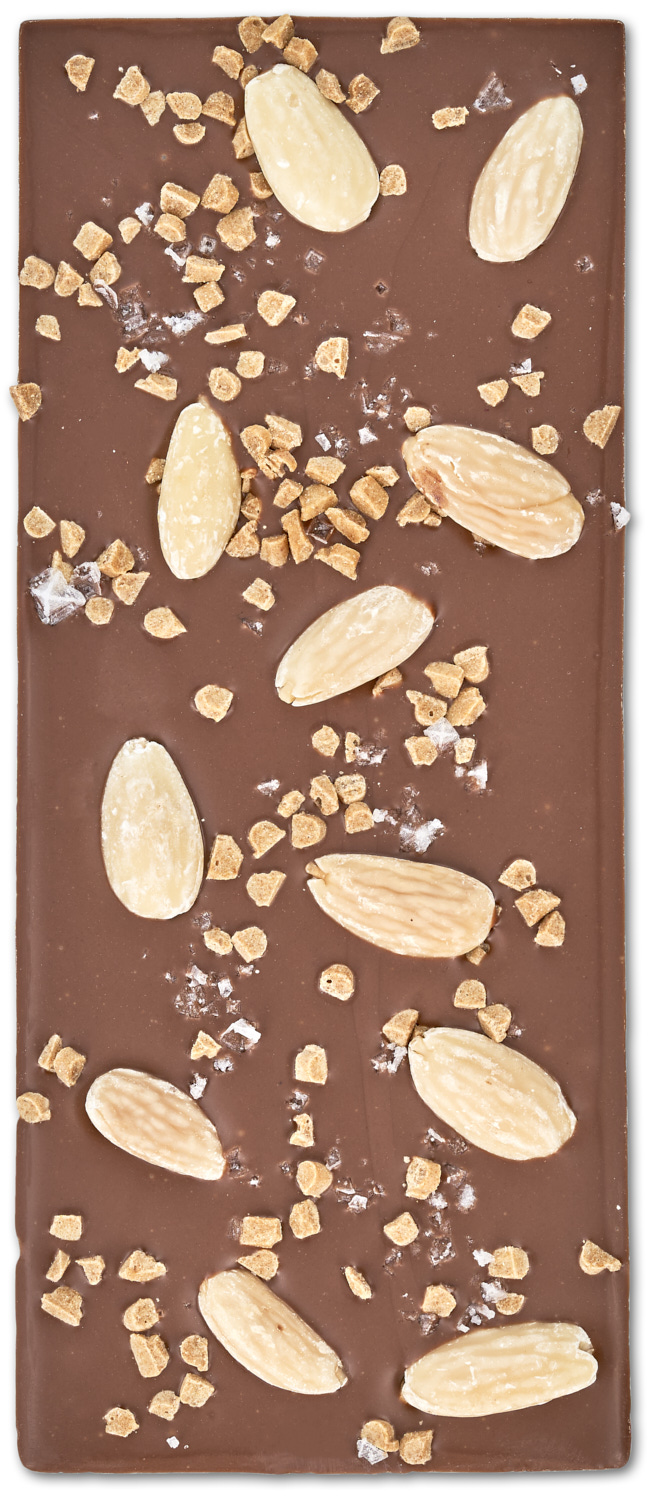 Tafel - Mandel Karamell Salzblüte - Vollmilch - Nr. 37 Tafel - Mandel Karamell Salzblüte - Vollmilch - Nr. 37