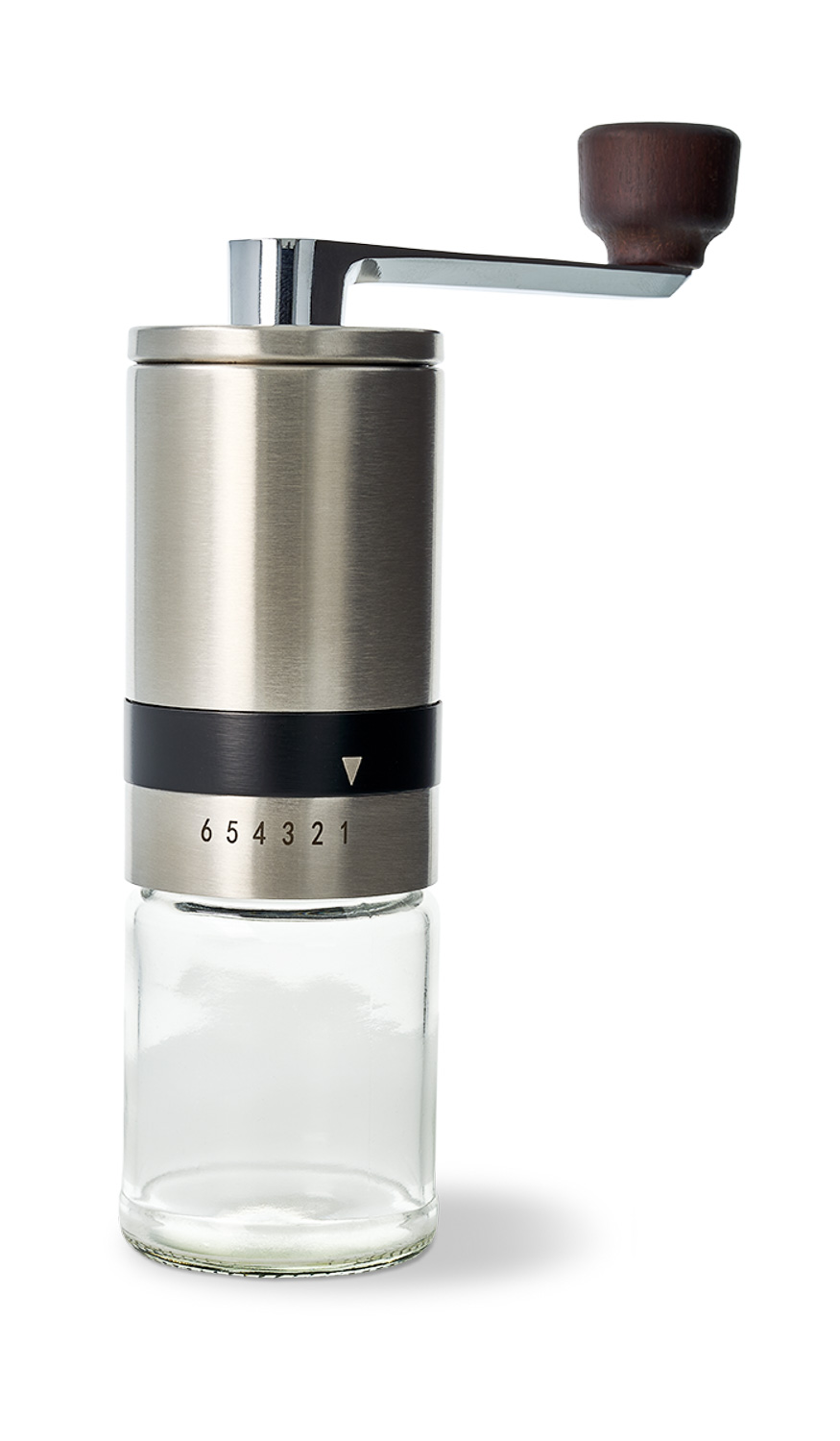 Kaffee-Handmühle Äthiopien, Edelstahl und Glas Kaffee-Handmühle Äthiopien, Edelstahl und Glas