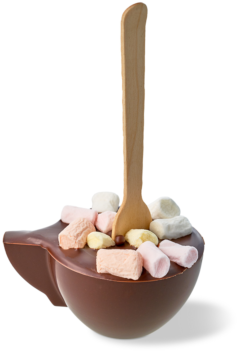 Trinkschokoladenstick Edelbitterschokolade 70 % mit Marshmallows