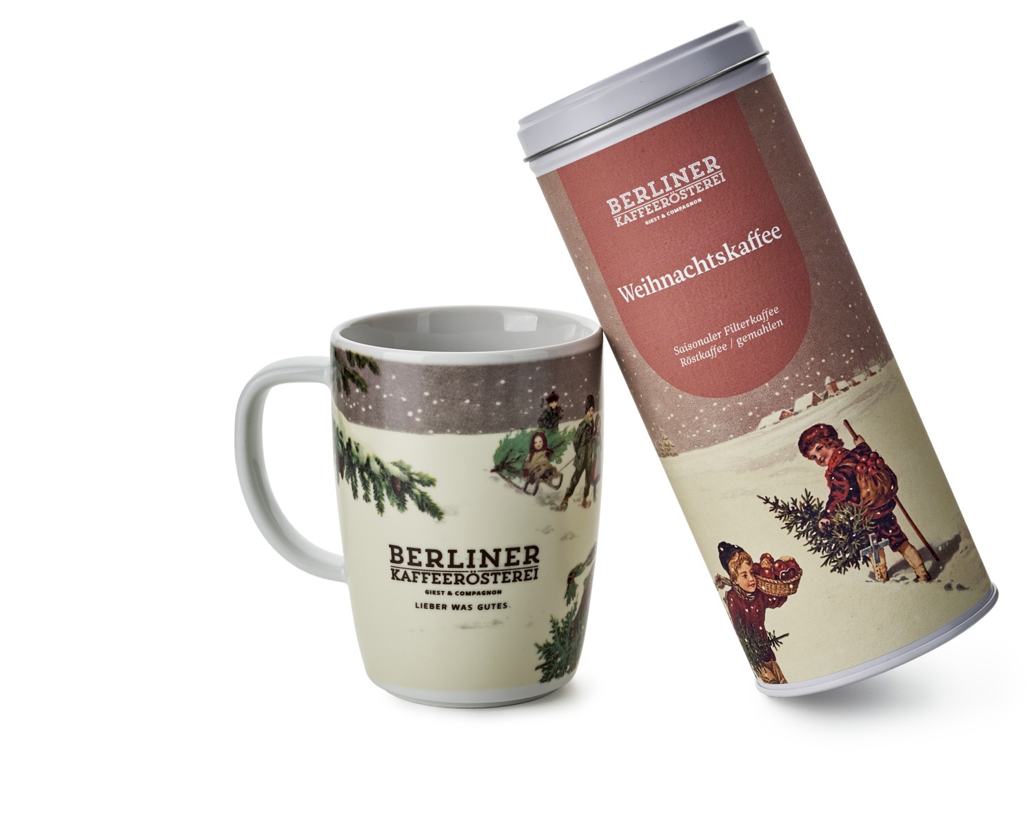 BKR Weihnachtstasse mit 125g Kaffee oder Espresso nach Wahl mit Doppeldeckeldose