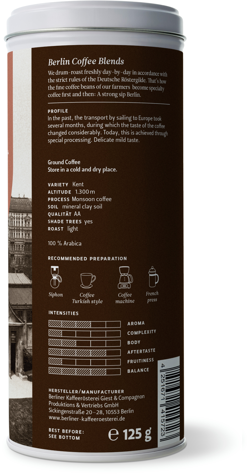 Indien Malabar Monsunkaffee (125g / gemahlen) Indien Malabar Monsunkaffee (125g / gemahlen)