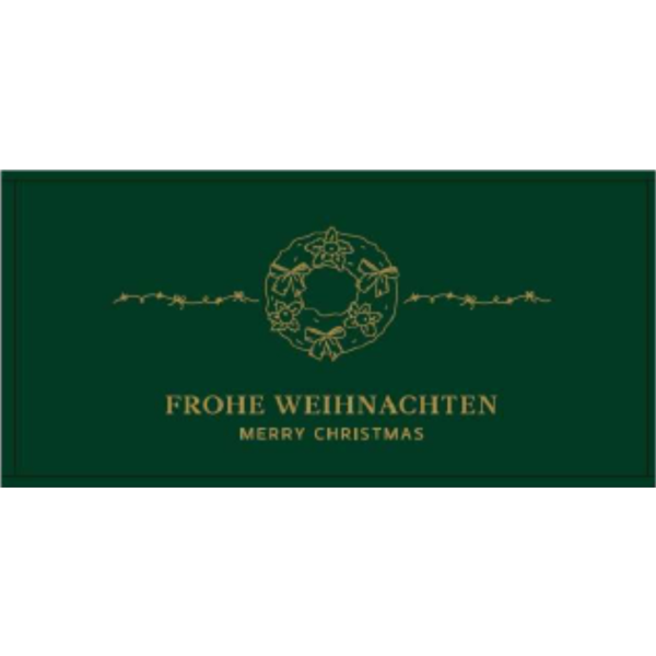 Berliner Salonpraline - 9er Pralinenbox mit Goldprägung und Banderole Frohe Weihnachten
