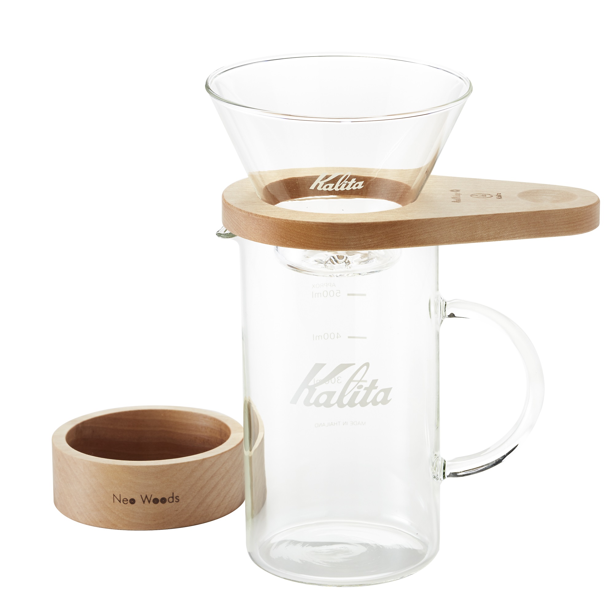 Kalita - Drop Shape Set aus Glas und Holz Kalita - Drop Shape Set aus Glas und Holz