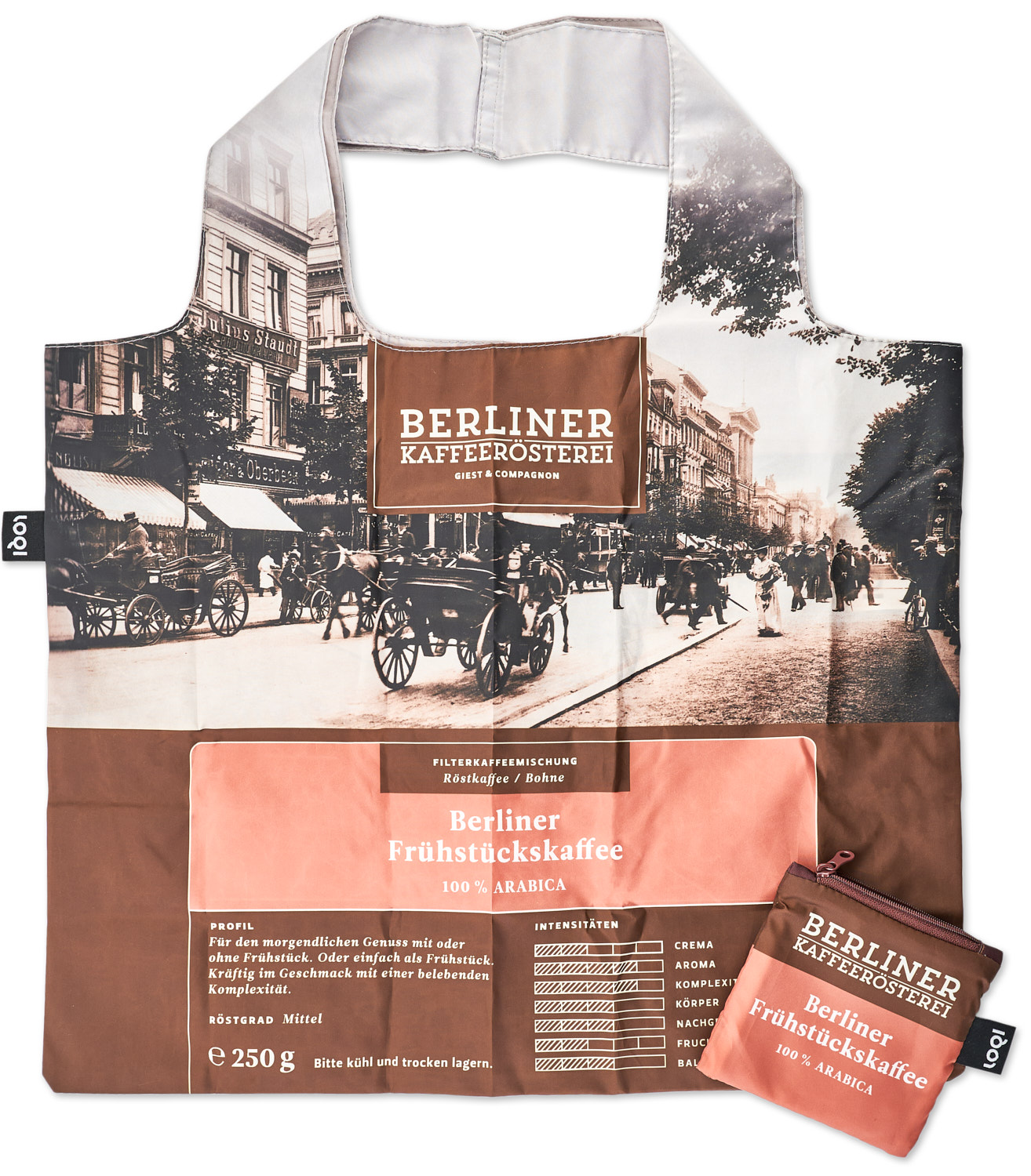 BKR - Recycling-Tragetasche M - LOQI - Kaffee BKR - Recycling-Tragetasche M - LOQI - Kaffee