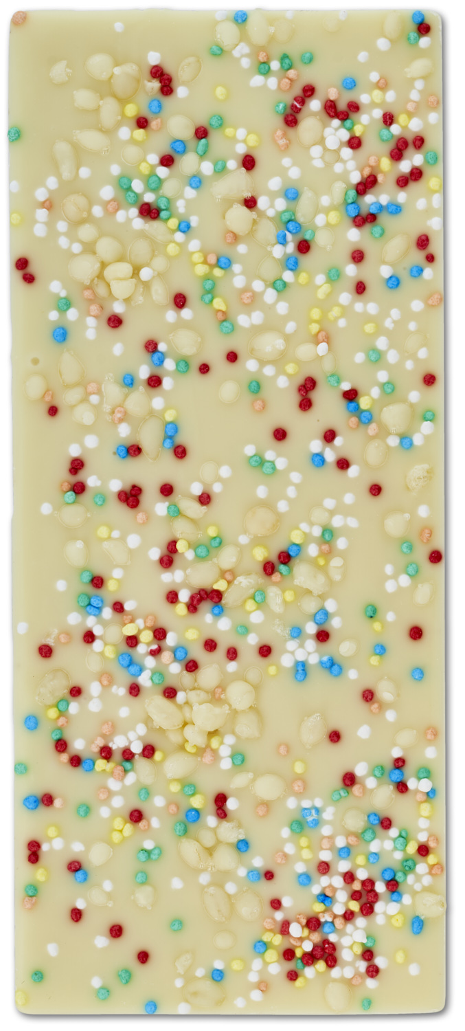 "Knallberni" mit Knallbrause und bunten Streuseln (weiss) "Knallberni" mit Knallbrause und bunten Streuseln (weiss)