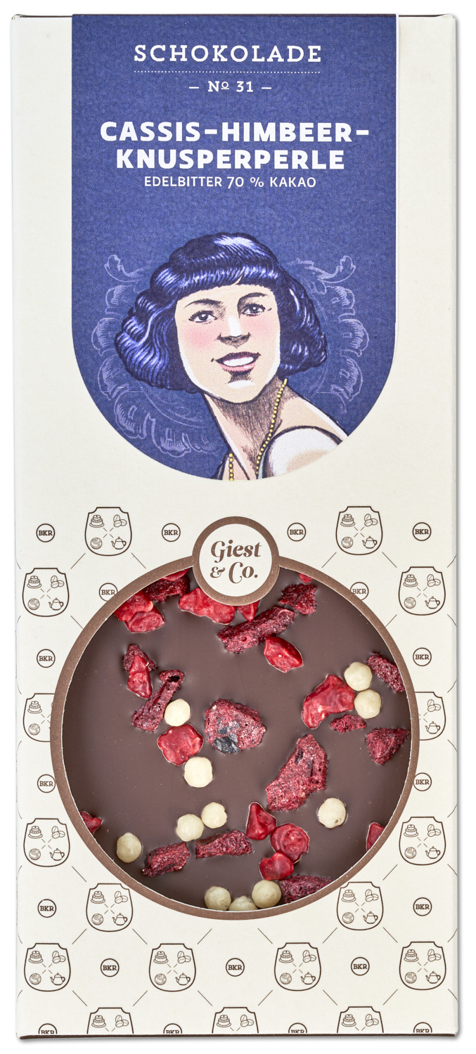Tafel - Cassis Himbeer Knusperperle - Zartbitter - Nr. 31 Tafel - Cassis Himbeer Knusperperle - Zartbitter - Nr. 31
