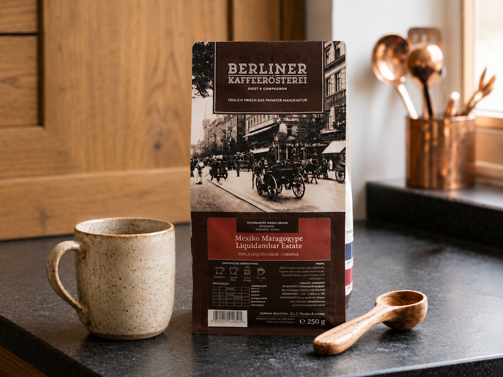 Frischen Kaffee des Monats geniessen Mexiko Maragogype Liquidambar Estate