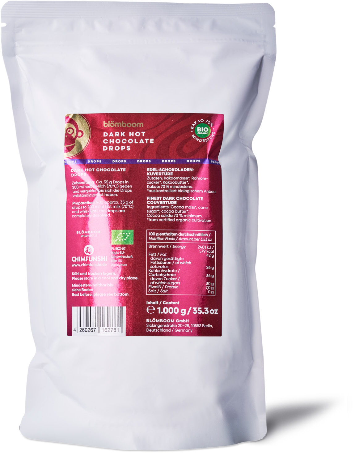 Blömboom - Dark Hot Chocolate Drops BIO
