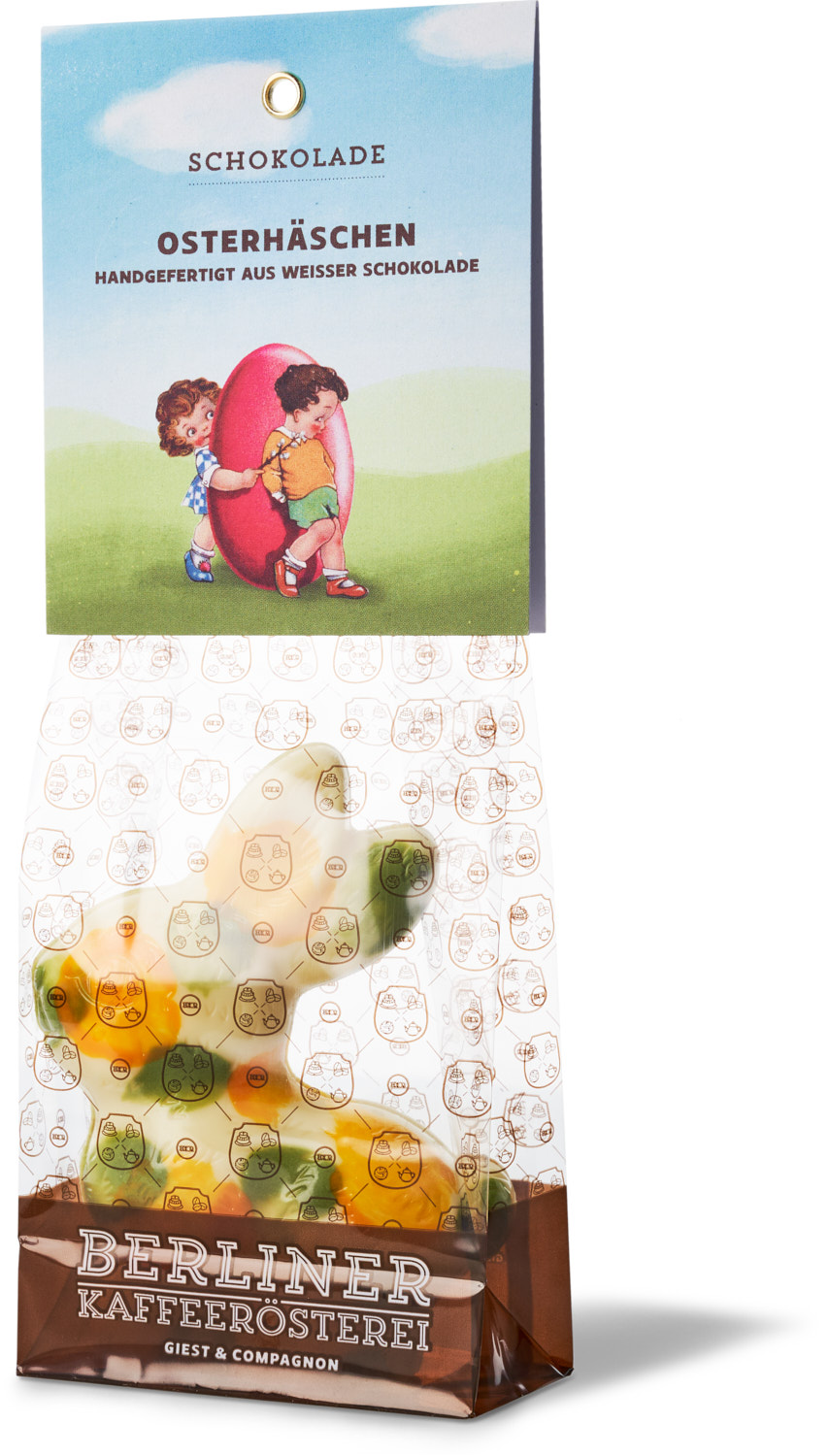 Osterhäschen - handgefertigt - weiss, gesprenkelt