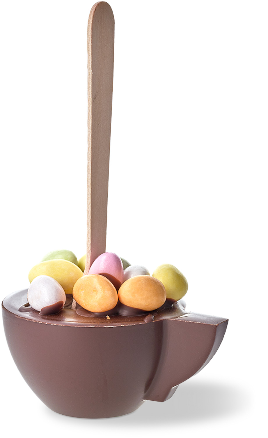 Trinkschokoladenstick Edelbitterschokolade 60% mit Ostereiern
