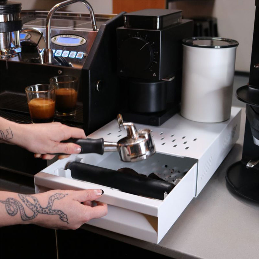Rhino Coffee Gear - Kaffeesatzlade Knockbox Abschlagkasten Sudschublade weiß