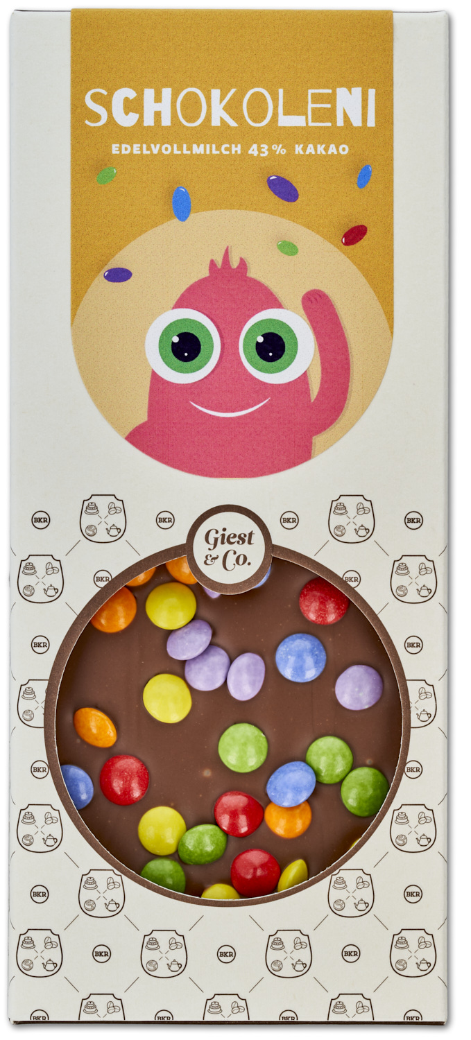 "Schokoleni" mit bunten Schokolinsen (Vollmilch) "Schokoleni" mit bunten Schokolinsen (Vollmilch)