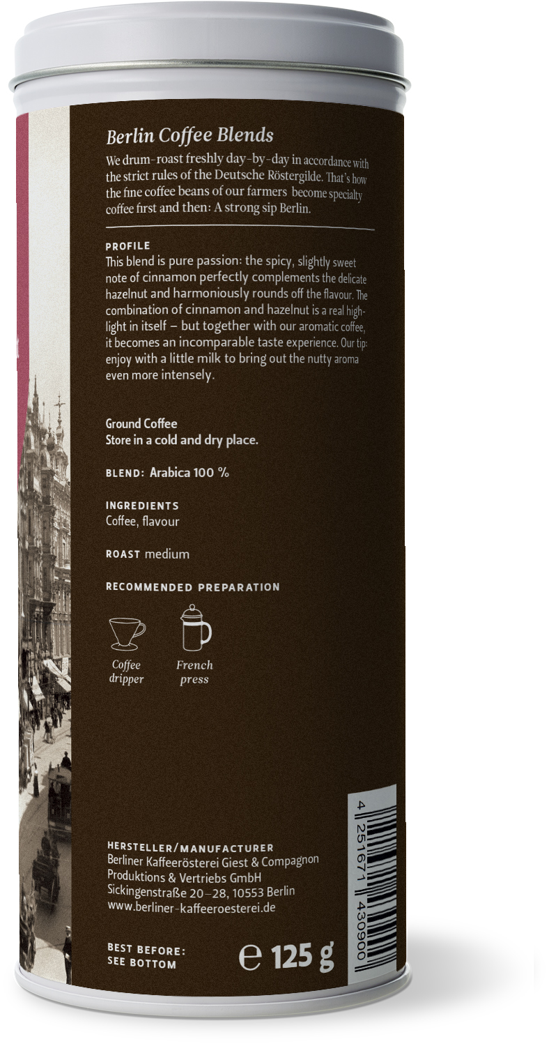aromatisierter Kaffee Haselnuss-Zimt (125g / gemahlen)