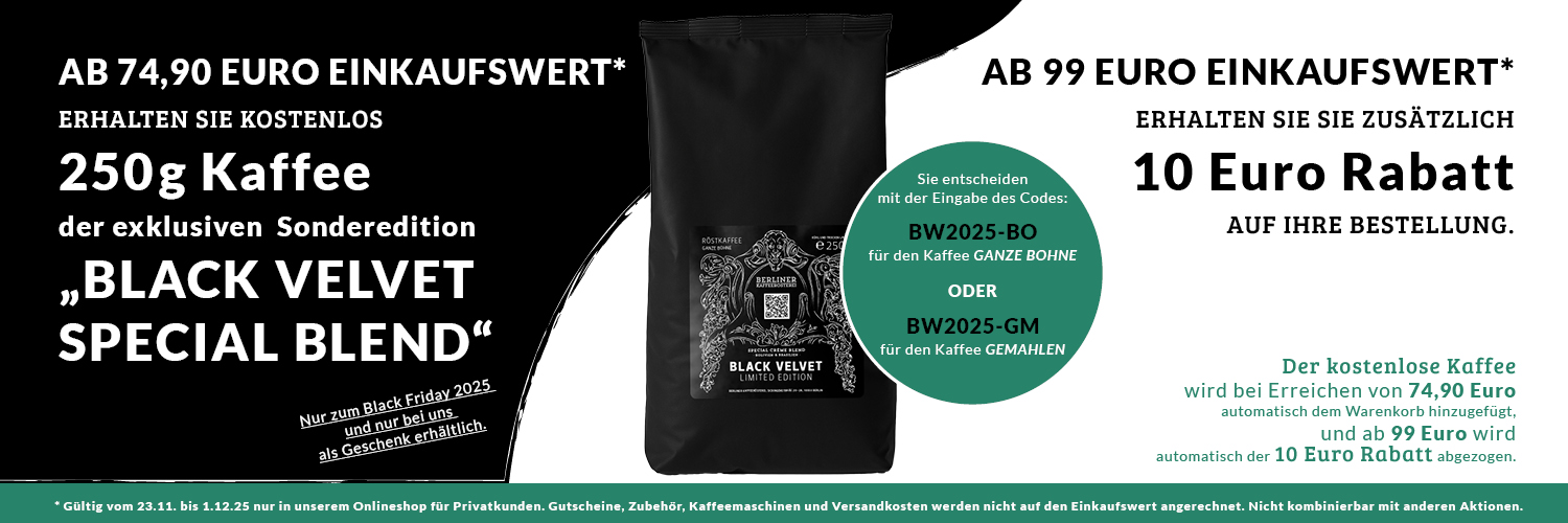 Black Week Black Friday 2025 Angebote Berliner Kaffeerösterei - Hintergrund