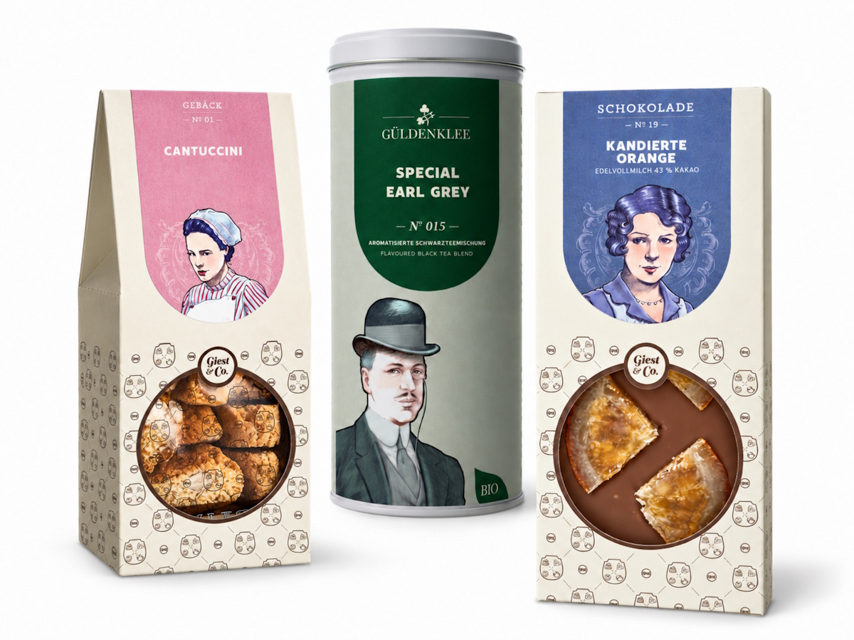 Gschenkset "Icke, aber fein" mit Schwarztee, Gebäck und Schokolade