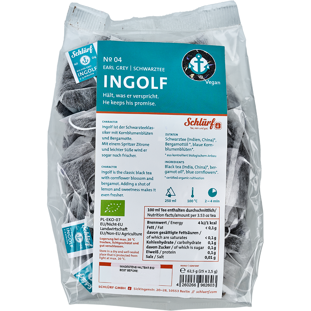 Schlürf - Tüüten - №04 BIO Earl Grey "Ingolf" (25er) Schlürf - Tüüten - №04 BIO Earl Grey "Ingolf" (25er)