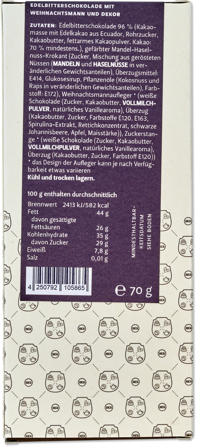 Tafel - Weihnachtsmann - Zartbitter - Nr. 81 Tafel - Weihnachtsmann - Zartbitter - Nr. 81