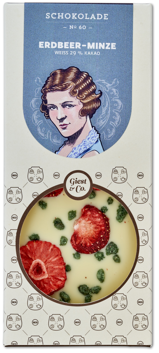 Tafel - Erdbeer-Minze - weiss - Nr. 60 Tafel - Erdbeer-Minze - weiss - Nr. 60