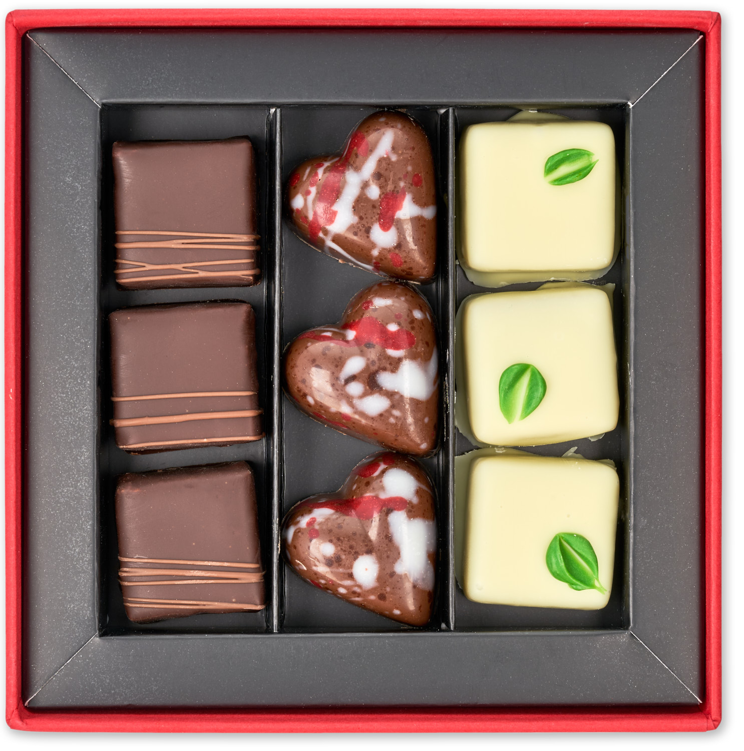 Süße Grüße aus Berlin - 9er Pralinenbox mit Herz