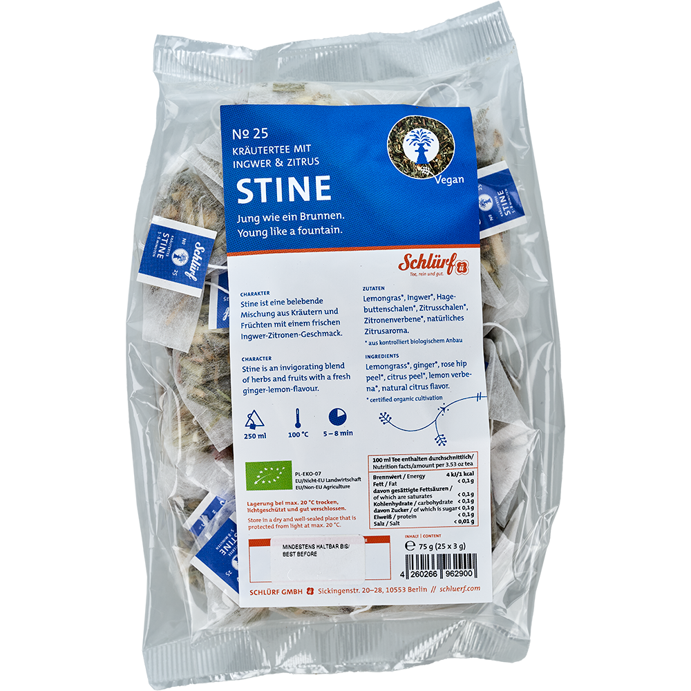 Schlürf - Tüüten - №25 BIO Kräutertee "Stine" (25er) Schlürf - Tüüten - №25 BIO Kräutertee "Stine" (25er)