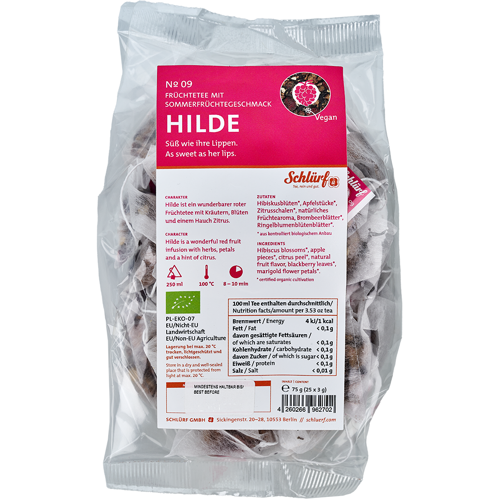 Schlürf - Tüüten - №09 BIO Früchtetee "Hilde" (25er) Schlürf - Tüüten - №09 BIO Früchtetee "Hilde" (25er)