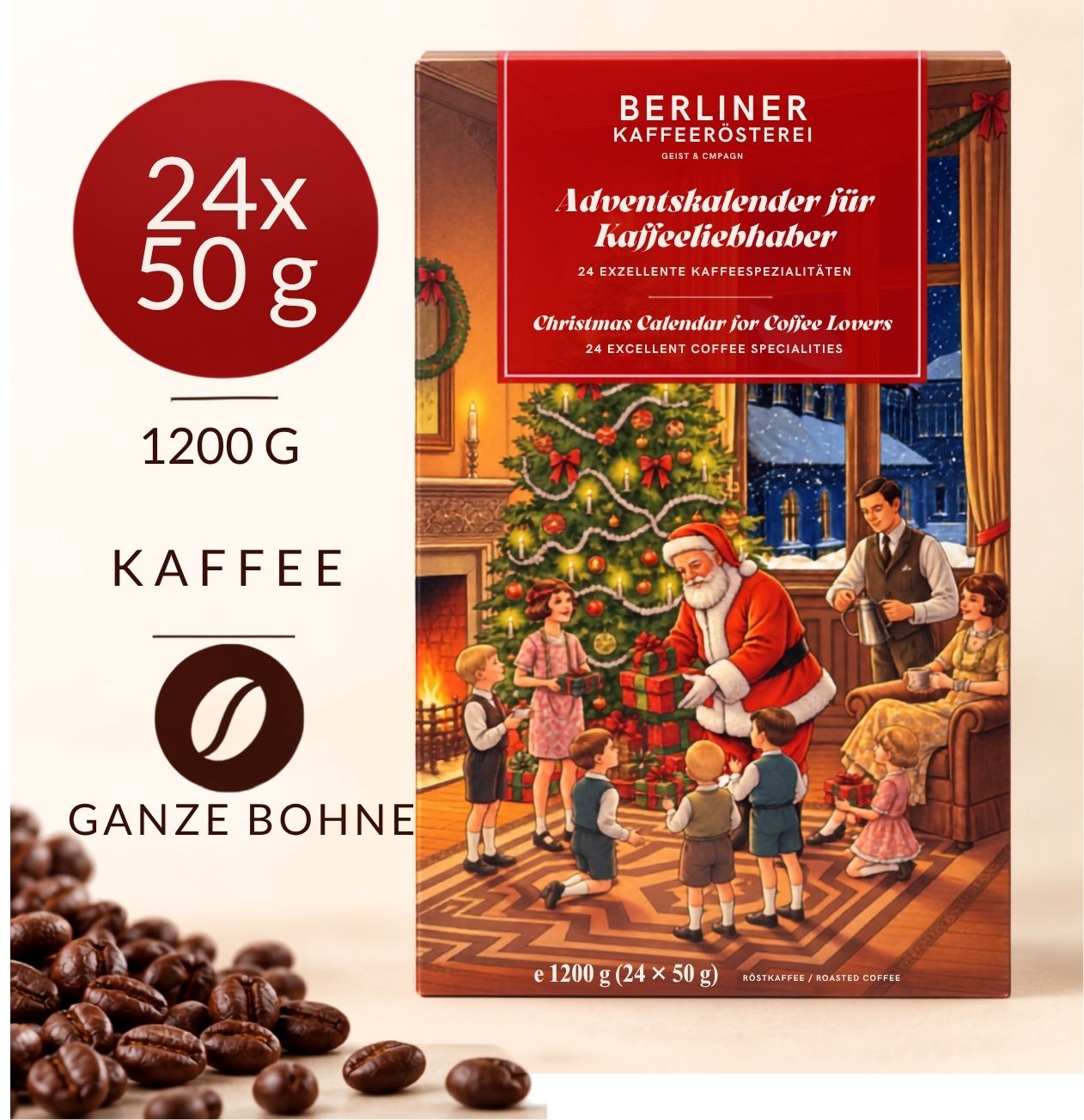 Kaffee Adventskalender (ganze Bohne)