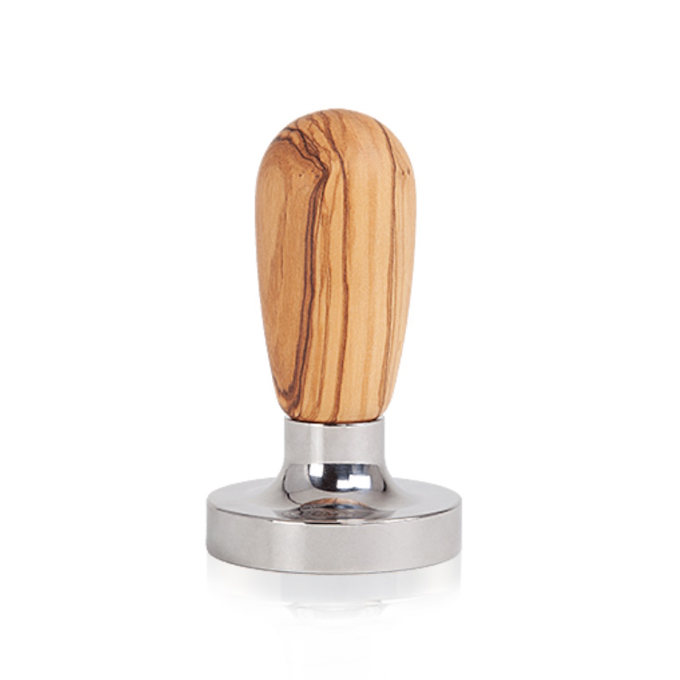 ECM - Tamper, plan, Edelstahl und Olivenholz, 58,4 mm ECM - Tamper, plan, Edelstahl und Olivenholz, 58,4 mm