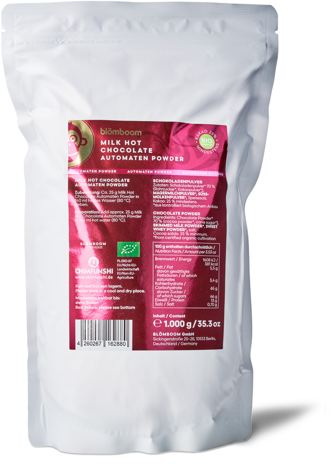 Blömboom - Milk Hot Chocolate Automaten Powder BIO