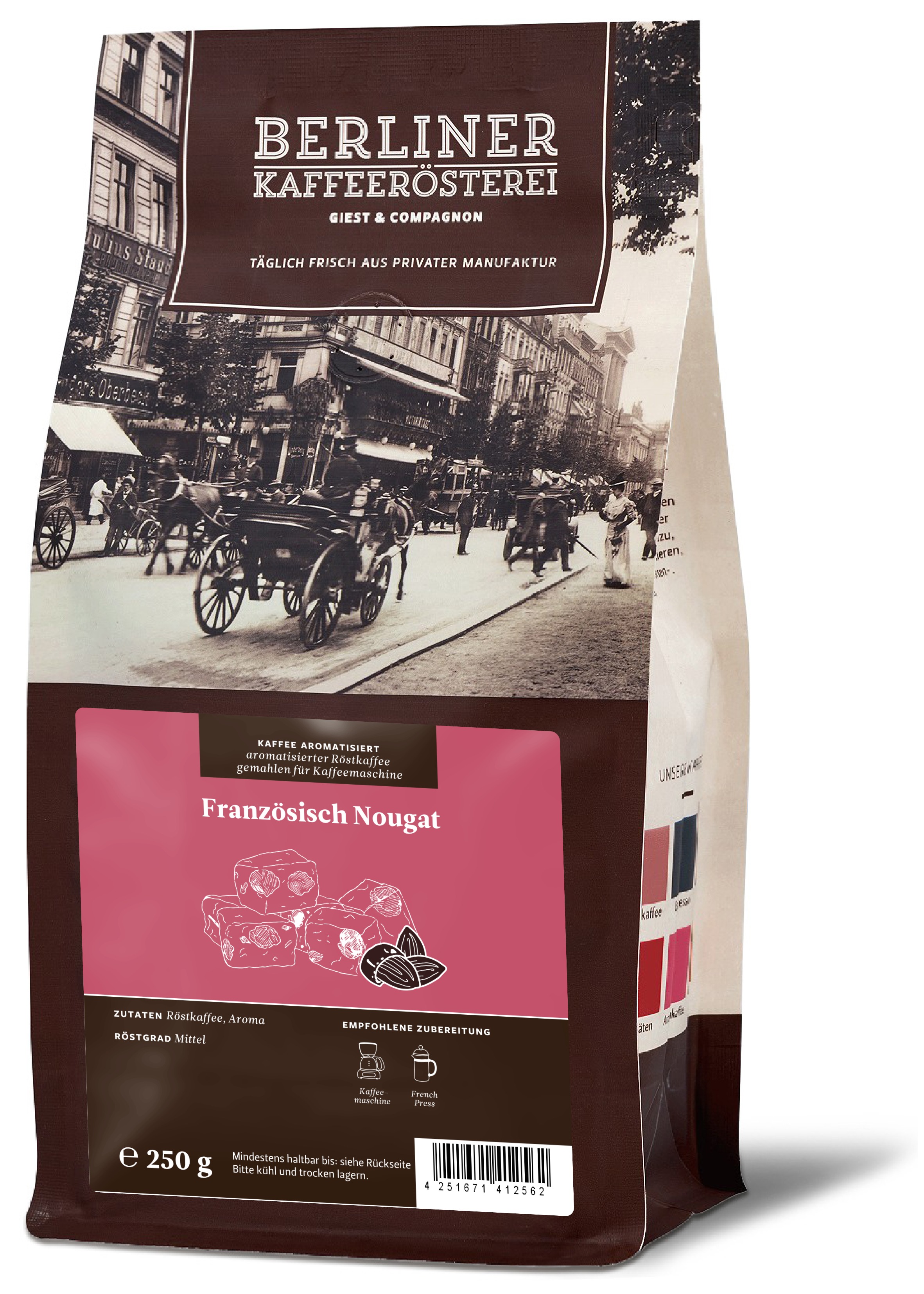 aromatisierter Kaffee französisch Nougat
