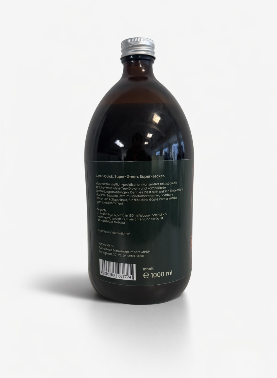Matcha Getränkekonzentrat in der Flasche vegan (1.000ml)
