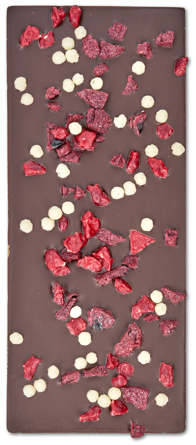 Tafel - Cassis Himbeer Knusperperle - Zartbitter - Nr. 31 Tafel - Cassis Himbeer Knusperperle - Zartbitter - Nr. 31