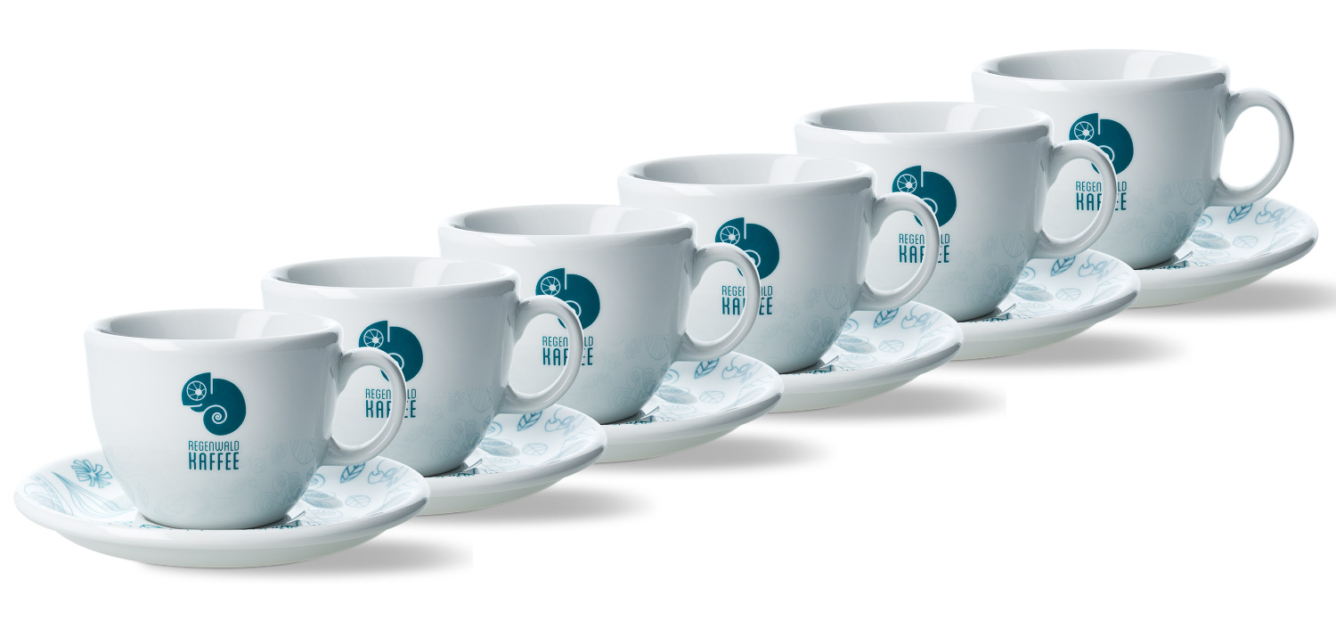 Regenwald Cappuccino-Tasse 150ml (inkl. Untertasse), 6er-Set Regenwald Cappuccino-Tasse 150ml (inkl. Untertasse), 6er-Set